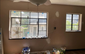 Apartment complex window installation